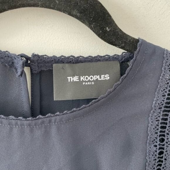 THE KOOPLES Women's Blouse Pull Over With Detailing In Blue Size It 1 / US XS - Picture 4 of 7